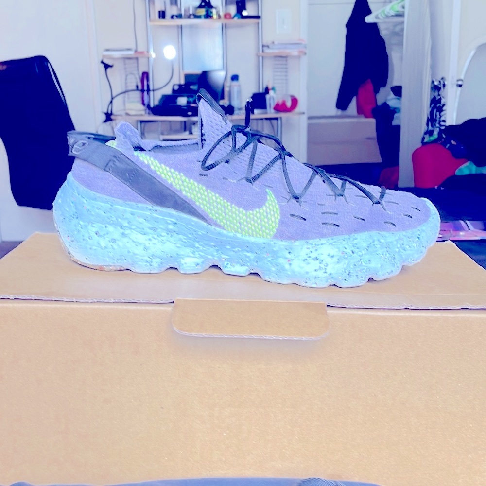 Used Nike Space Hippie gray, green and black Trash Transformed the first pair